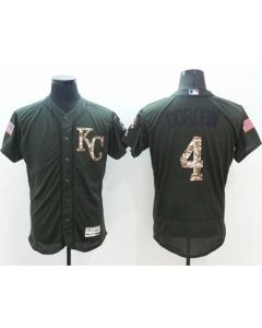 Royals #4 Alex Gordon Green Flexbase Authentic Collection Salute to Service Stitched MLB Jersey