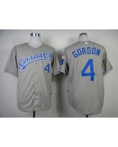 Royals #4 Alex Gordon Grey Cool Base Stitched MLB Jersey