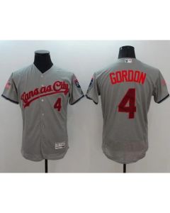 Royals #4 Alex Gordon Grey Fashion Stars & Stripes Flexbase Authentic Stitched MLB Jersey
