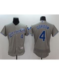 Royals #4 Alex Gordon Grey Flexbase Authentic Collection Stitched MLB Jersey