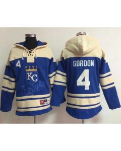 Royals #4 Alex Gordon Light Blue Sawyer Hooded Sweatshirt MLB Hoodie