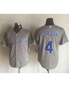 Royals #4 Alex Gordon New Grey Cool Base Stitched MLB Jersey