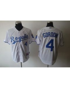 Royals #4 Alex Gordon White Cool Base Stitched MLB Jersey