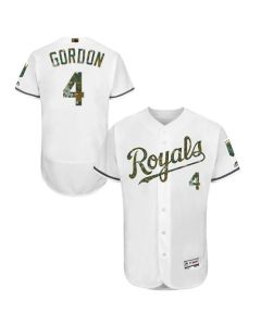 Royals #4 Alex Gordon White Flexbase Authentic Collection 2016 Memorial Day Stitched MLB Jersey