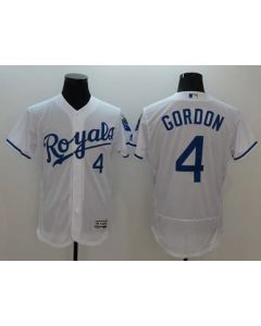Royals #4 Alex Gordon White Flexbase Authentic Collection Stitched MLB Jersey