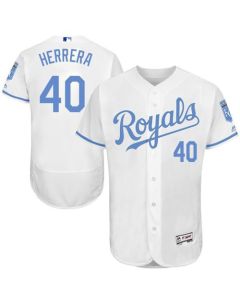 Royals #40 Kelvin Herrera White Flexbase Authentic Collection 2016 Father's Day Stitched MLB Jersey