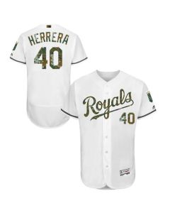 Royals #40 Kelvin Herrera White Flexbase Authentic Collection 2016 Memorial Day Stitched MLB Jersey