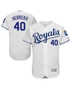 Royals #40 Kelvin Herrera White Flexbase Authentic Collection Stitched MLB Jersey