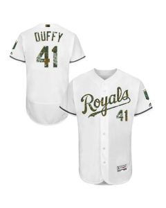 Royals #41 Danny Duffy White Flexbase Authentic Collection 2016 Memorial Day Stitched MLB Jersey