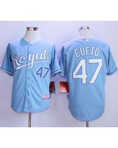 Royals #47 Johnny Cueto Light Blue Alternate 1 Cool Base Stitched MLB Jersey