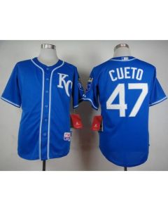 Royals #47 Johnny Cueto Light Blue Alternate 2 Cool Base Stitched MLB Jersey