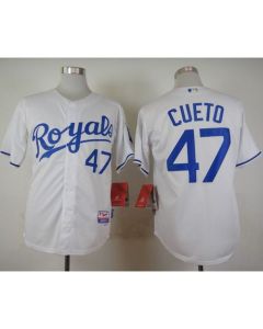 Royals #47 Johnny Cueto White Cool Base Stitched MLB Jersey