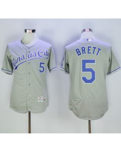 Royals #5 George Brett Grey Flexbase Authentic Collection Stitched MLB Jersey