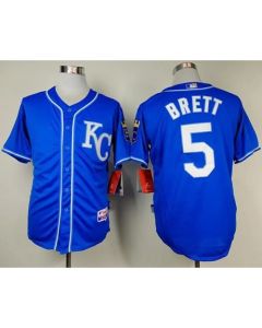 Royals #5 George Brett Light Blue Alternate 2 Cool Base Stitched MLB Jersey