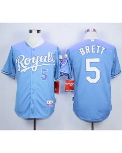 Royals #5 George Brett Light Blue Alternate Cool Base Stitched MLB Jersey