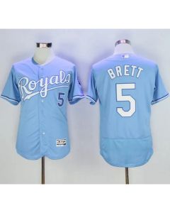 Royals #5 George Brett Light Blue Flexbase Authentic Collection Stitched MLB Jersey