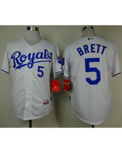 Royals #5 George Brett White Cool Base Stitched MLB Jersey