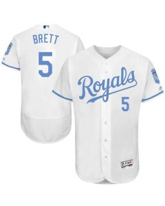 Royals #5 George Brett White Flexbase Authentic Collection 2016 Father's Day Stitched MLB Jersey