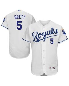 Royals #5 George Brett White Flexbase Authentic Collection Stitched MLB Jersey