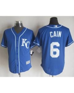 Royals #6 Lorenzo Cain Blue Alternate 2 New Cool Base Stitched MLB Jersey