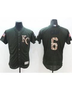 Royals #6 Lorenzo Cain Green Flexbase Authentic Collection Salute to Service Stitched MLB Jersey