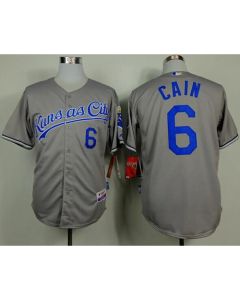 Royals #6 Lorenzo Cain Grey Cool Base Stitched MLB Jersey
