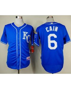 Royals #6 Lorenzo Cain Light Blue Alternate 2 Cool Base Stitched MLB Jersey