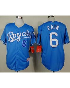 Royals #6 Lorenzo Cain Light Blue Alternate Cool Base Stitched MLB Jersey