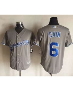 Royals #6 Lorenzo Cain New Grey Cool Base Stitched MLB Jersey