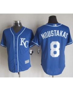Royals #8 Mike Moustakas Blue Alternate 2 New Cool Base Stitched MLB Jersey