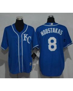 Royals #8 Mike Moustakas Blue Cool Base Stitched Youth MLB Jersey