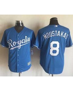 Royals #8 Mike Moustakas Light Blue Alternate 1 New Cool Base Stitched MLB Jersey