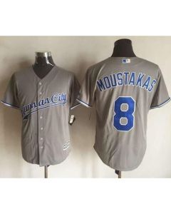 Royals #8 Mike Moustakas New Grey Cool Base Stitched MLB Jersey