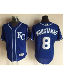Royals #8 Mike Moustakas Royal Blue Flexbase Authentic Collection Stitched MLB Jersey