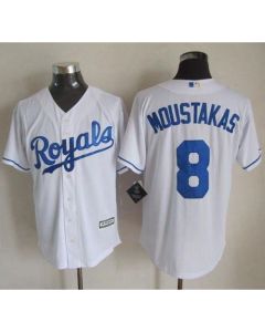 Royals #8 Mike Moustakas White New Cool Base Stitched MLB Jersey