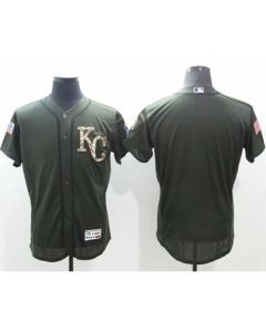 Royals Blank Green Flexbase Authentic Collection Salute to Service Stitched MLB Jersey