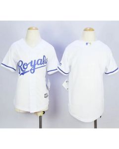 Royals Blank White Cool Base Stitched Youth MLB Jersey
