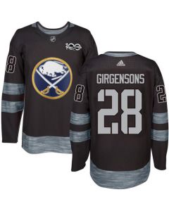 Sabres #28 Zemgus Girgensons Black 1917-2017 100th Anniversary Stitched NHL Jersey