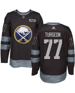 Sabres #77 Pierre Turgeon Black 1917-2017 100th Anniversary Stitched NHL Jersey