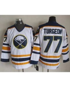 Sabres #77 Pierre Turgeon White CCM Throwback Stitched NHL Jersey