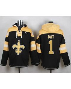 Saints #1 Who Dat Black Player Pullover NFL Hoodie