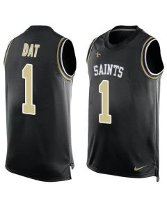 Saints #1 Who Dat Black Team Color Men's Stitched NFL Limited Tank Top Jersey