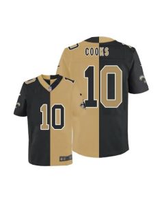 Saints #10 Brandin Cooks Black/Gold Men's Stitched NFL Elite Split Jersey