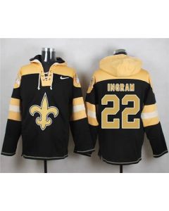 Saints #22 Mark Ingram Black Player Pullover NFL Hoodie