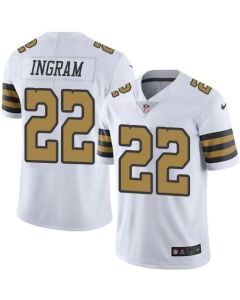Saints #22 Mark Ingram White Men's Stitched NFL Limited Rush Jersey