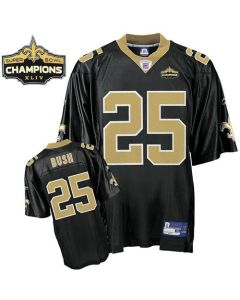 Saints #25 Reggie Bush Black Super Bowl XLIV 44 Champions Stitched Youth NFL Jersey