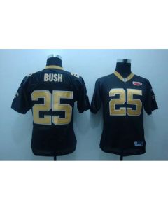 Saints #25 Reggie Bush Black With Super Bowl Patch Stitched Youth NFL Jersey