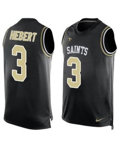 Saints #3 Bobby Hebert Black Team Color Men's Stitched NFL Limited Tank Top Jersey