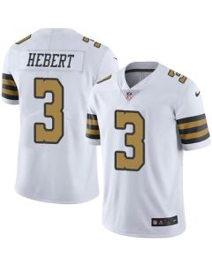Saints #3 Bobby Hebert White Men's Stitched NFL Limited Rush Jersey