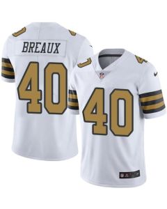 Saints #40 Delvin Breaux White Men's Stitched NFL Limited Rush Jersey